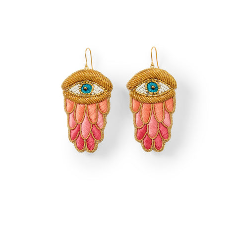 CORAL EYE EARRINGS